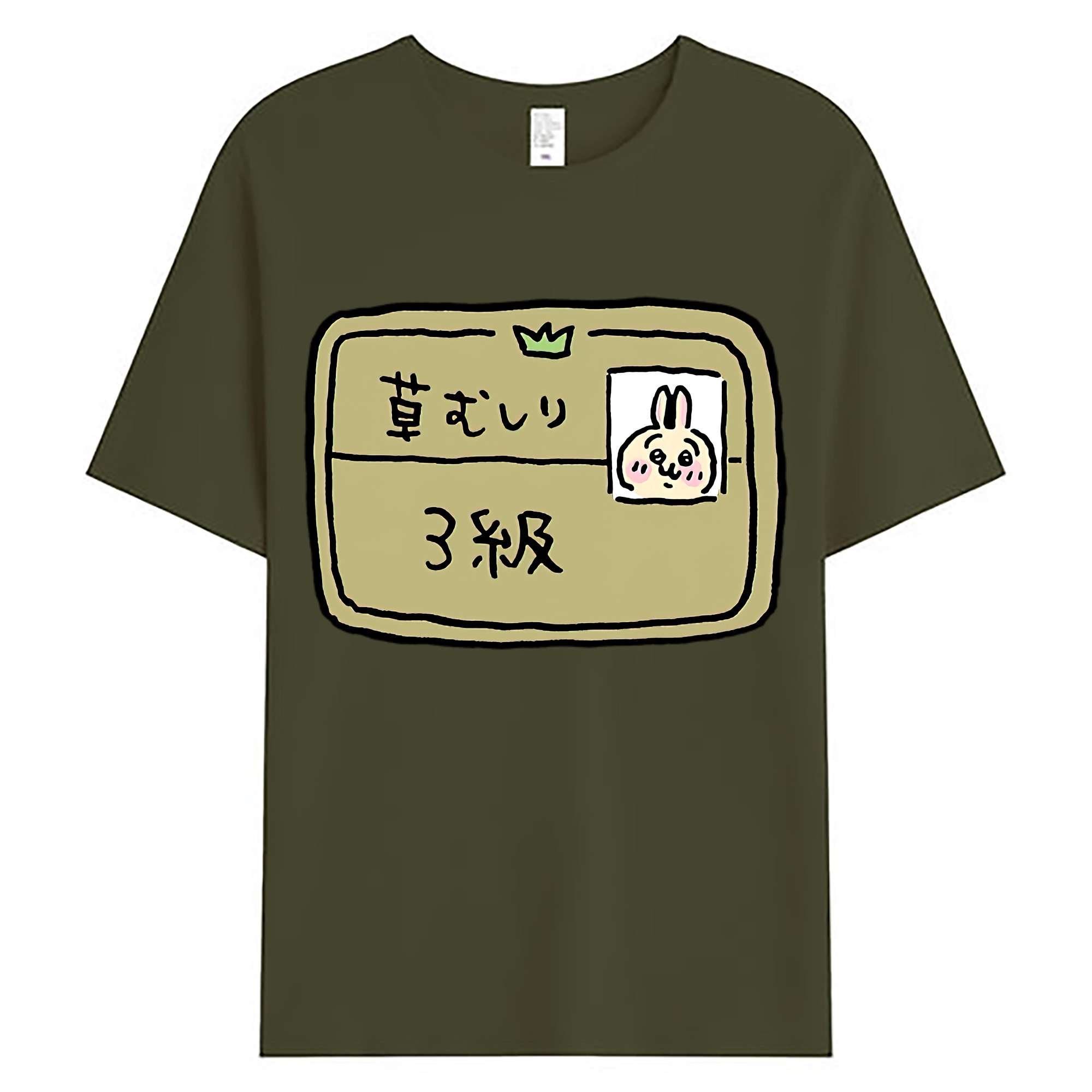 （画像用） ちいかわ うさぎ Chii-kawa usagi 綿100％ メンズ半袖Tシャツ｜肌触りやわらか＆通気性